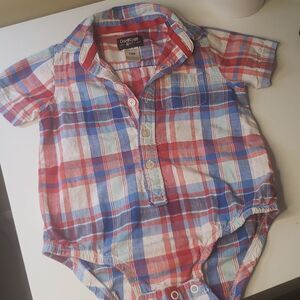 Oshkosh Plaid Onsie Short Sleeve